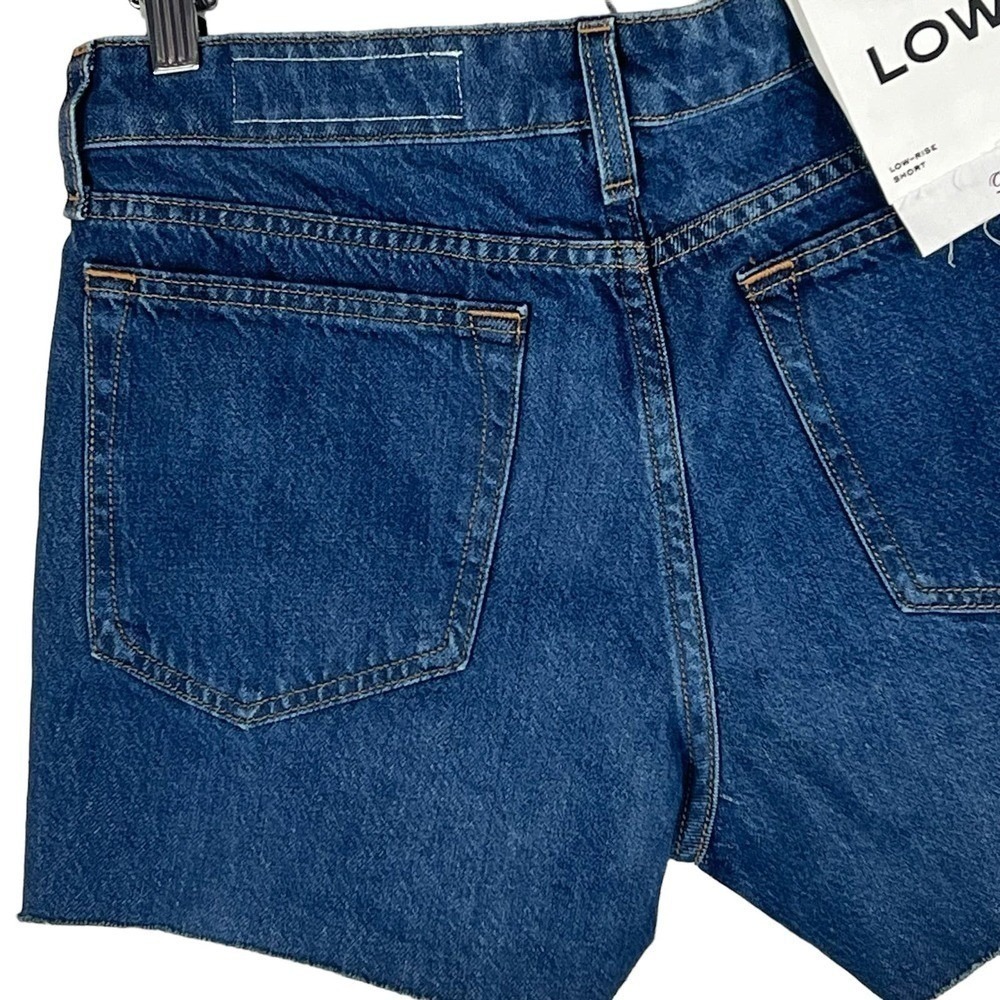 Rag & Bone Dre Low-Rise Denim Shorts Cambria Dark Indigo Raw Hem 28 NEW - Picture 6 of 15
